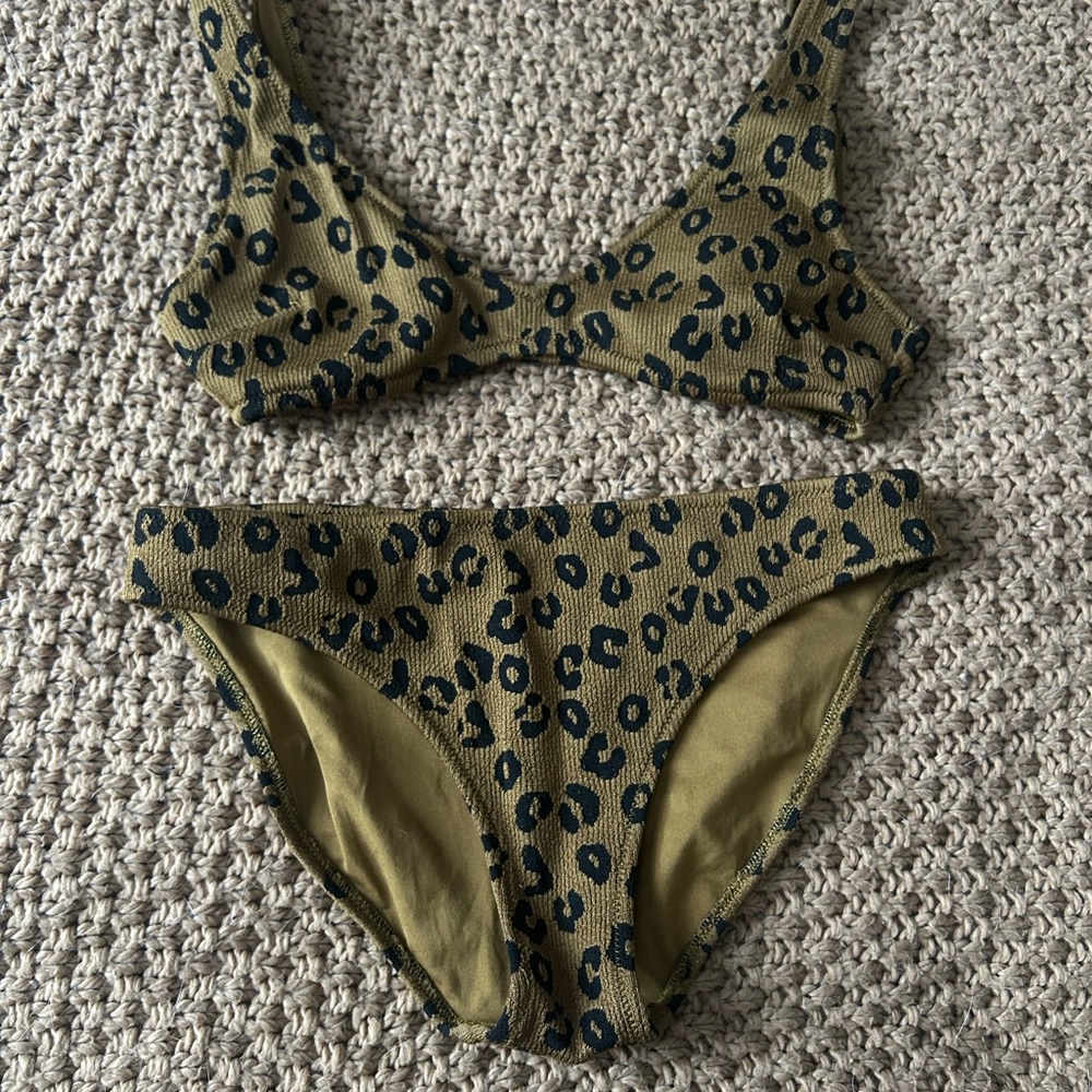 Aerie Brown and Black Leopard Bikini